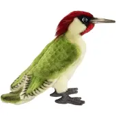 Hansa pluche groene specht - knuffel vogel - 27 cm - levensecht - realistisch