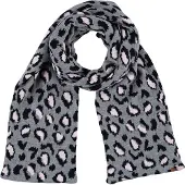Sarlini Luxe gebreide kindersjaal met luipaard print grijs