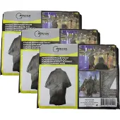 Benson Regenponcho - 3x stuks - zwart - herbruikbaar - voor volwassenen - poncho