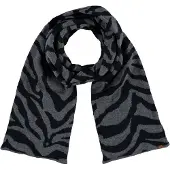 Sarlini Luxe gebreide kindersjaal met zebra print antraciet