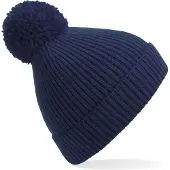 Result Gebreide warme wintermuts in het donkerblauw met pompom voor