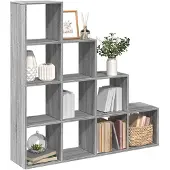 vidaXL Kamerscherm / boekenkast 131,5x29x131,5 cm hout grijs sonoma
