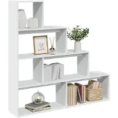 vidaXL Kamerscherm / boekenkast 4-laags 143,5x29x143,5 cm hout wit