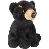 Ravensden Pluche knuffel dieren zwarte beer 15 cm - Knuffelberen