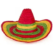 Partyxplosion Mexicaanse Sombrero hoed voor heren - carnaval/verkleed accessoires - multi kleuren - Verkleedhoofddeksels