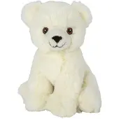 Nature Planet pluche knuffel ijsbeer - wit - 16 cm - ijsberen - Knuffeldier