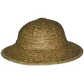 Funny fashion Tropenhelm - safari helmhoed - riet - volwassenen - verkleed hoeden - Verkleedhoofddeksels
