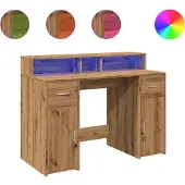 vidaXL Bureau met LED-verlichting 120x55x91 cm hout artisanaal eiken