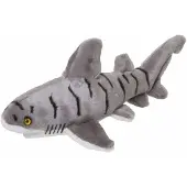 Nature Planet Pluche knuffel tijgerhaai 30 cm - Knuffel zeedieren