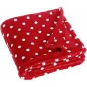 Playshoes Fleece deken met rode stippen design - 75 x 100 cm - polyester