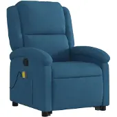 vidaXL Sta-op-massagestoel verstelbaar fluweel blauw