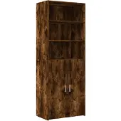 vidaXL Hoge kast 70x42,5x185 cm bewerkt hout gerookt eikenkleurig