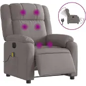 vidaXL Massagestoel elektrisch verstelbaar stof taupe