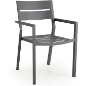 Brafab Delia Tuinstoel met armleuning van gepoedercoat aluminium 2 stuks