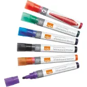 Nobo Liquid Ink 1901419 Whiteboardmarkerset Zwart, Rood, Groen, Blauw, Oranje, Violet 6 stuk(s)