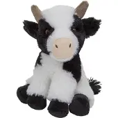 Nature Planet Pluche dieren knuffels Koe van 19 cm - Knuffel boederijdieren