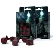 Q-workshop - dés de jeux runiques - couleur : noir & rouge