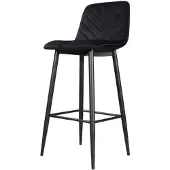 DS4U Gaby barkruk velvet 75 cm 2.0 - zwart