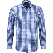 Coppens Blauw witte ruit blouse | Maat 5XL + |
