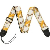 Fender 2" MONOGRAMMED STRAP WHITE/BROWN/YELLOW