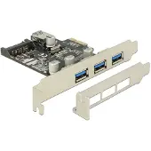 DeLOCK PCIe USB 5Gbps Kaart – USB Uitbreidingskaart – 4 Poorten (3x extern + 1x intern) – SATA voeding – PCI Express x1
