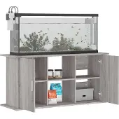 vidaXL Aquariumstandaard 121x41x58 cm bewerkt hout grijs sonoma eiken