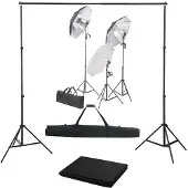 vidaXL Fotostudioset met verlichtingsset en achtergrond