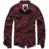 Brandit Longsleeve - Duncan - S tot 5XL - voor Mannen - rood-grijs | Maat S