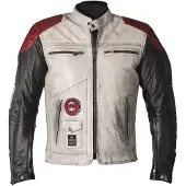 Helstons Tracker Natural Leren Jas Wit/Zwart/Rood L, Mannen