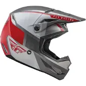 FLY Racing Kinetic Drift Charcoal Lite Grijs Rood Crosshelm Maat L