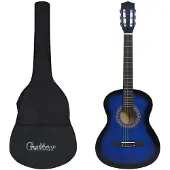 vidaXL Gitaar klassiek beginner met tas 3/4 36" blauw
