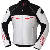 IXS Hexalon-ST waterdichte motorfietstextiljas, wit/rood/zwart, maat L