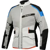 Ixon M-Njord Lichtgrijs Blauw Neon Rood Textiele Motorjas Maat XL