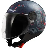 LS2 OF558 Sphere Lux II Maxca Kobalt Oranje Jethelm Maat M