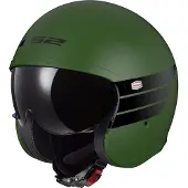 LS2 OF599 Spitfire II Retro Mat Legergroen Jethelm Maat L