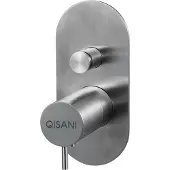 Qisani Flow inbouwthermostaat afbouwdeel rvs geborsteld
