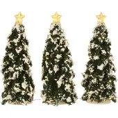 Luville Snowy Conifer With Lights Battery Operated (3 Pieces)