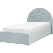 Beliani ANET - Bed met opbergruimte - Lichtblauw - 90 x 200 cm - Fluweel