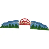 Mentari , Houten Brug met Landschap