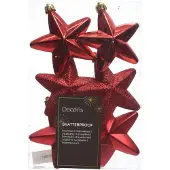 Kaemingk Ster kerst ornament | | 6 stuks (Rood)