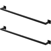 ECD-Germany Rechthoekige kledingstang voor wand 12x110 cm Zwart staal ML-Design