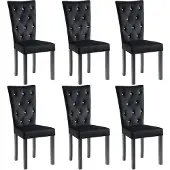 vidaXL Eetkamerstoelen fluweel zwart 6 st online kopen