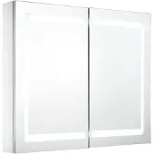 vidaXL Badkamerkast met spiegel en LED 80x12,2x68 cm