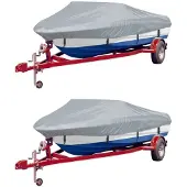 vidaXL Bootafdekking, 2 stuks, grijs, lengte 488-564 cm, breedte 239 cm