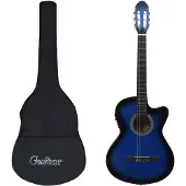 vidaXL 12-delige Gitaarset met equalizer en 6 snaren western blauw