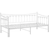 vidaXL Slaapbank uittrekbaar metaal wit 90x200 cm