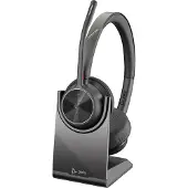 HP Poly Voyager 4320 UC Stereo On Ear headset Bluetooth Stereo Zwart Noise Cancelling Volumeregeling, Incl. oplaad- en dockingstation Computer