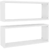 vidaXL Wandschappen kubus 2 st 60x15x23 cm bewerkt hout wit