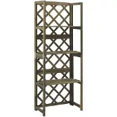 vidaXL Latwerk met schappen 55x30x140 cm massief vurenhout grijs
