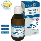 Norsan | OMEGA-3 TOTAL VISOLIE CITROEN | 2000 MG | EPA 1040 MG | DHA 600 MG | DPA 120 MG | VITAMINE D EN E | PUUR EN ZUIVER | 200 ML